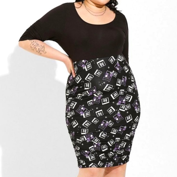 Torrid Black and Purple Beetlejuice Dress - Picture 1 of 6